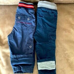 SONOMA/CAT&JACK FLANNEL-LINED PANTS size‎ 12 months LOT OF 2